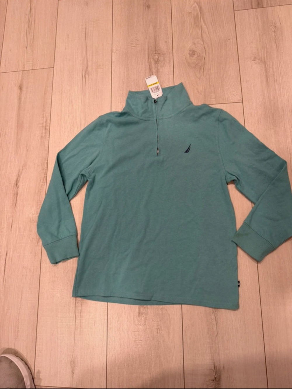 Nautica Kids Teal Quarter-Zip Pullover Sweatshirt